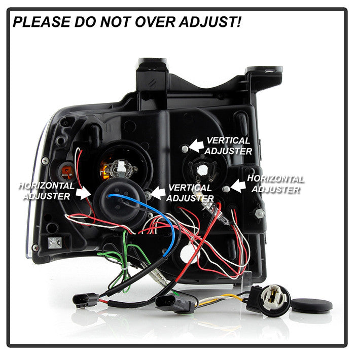 Spyder Ford Expedition 07-2013 Projector Headlights Light Tube DRL Chrome