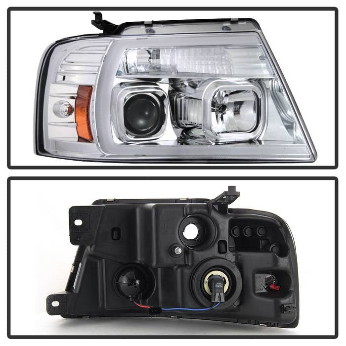 Spyder Ford F150 04-08 Light Bar Projector Headlights Chrome