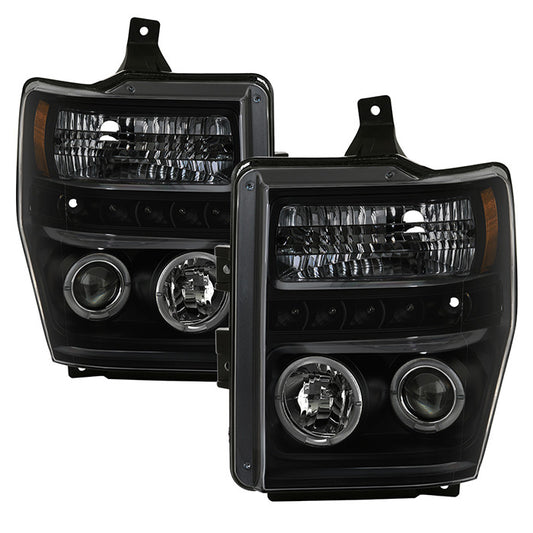 Spyder Ford F250 F350 F450 Super Duty Halo Projector Headlights black