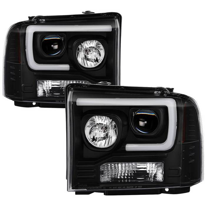 Spyder Ford F250 Super Duty 05-07 LED Bar Headlights Black