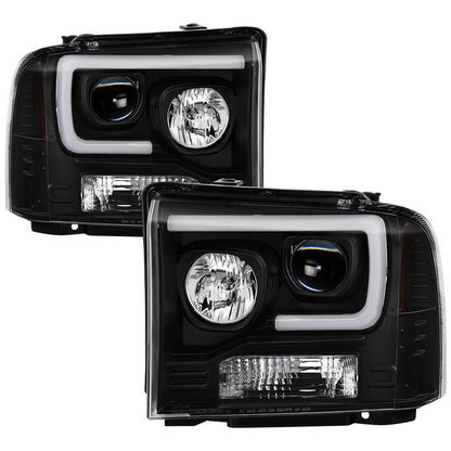 Spyder Ford F250 Super Duty 05-07 LED Bar Headlights Black