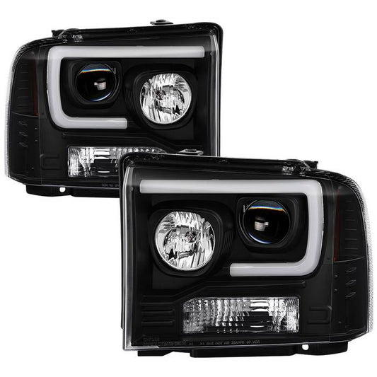 Spyder Ford F250 Super Duty 05-07 LED Bar Headlights Black