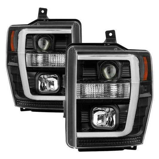 Spyder Ford F250 Super Duty 08-10 V2 LED Bar Headlight Black
