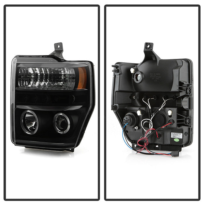 Spyder Ford F250 Super Duty Halo Projector Headlights black.