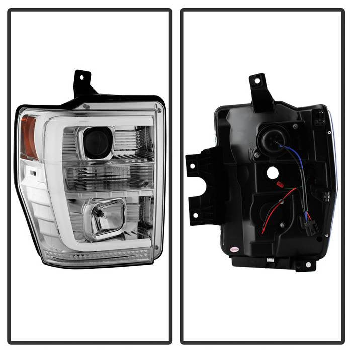 Spyder Ford F250 f350 f450 Super Duty 08-10 Version 2 Projector Headlights Light Bar DRL Chrome