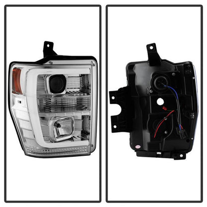 Spyder Ford F250 f350 f450 Super Duty 08-10 Version 2 Projector Headlights Light Bar DRL Chrome