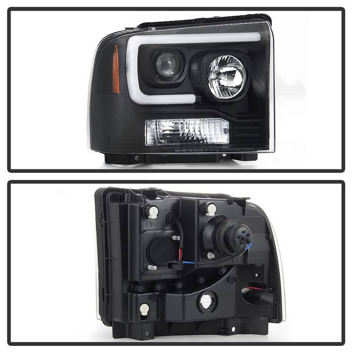 Spyder Ford F350 Super Duty 05-07 LED Bar Headlights Black