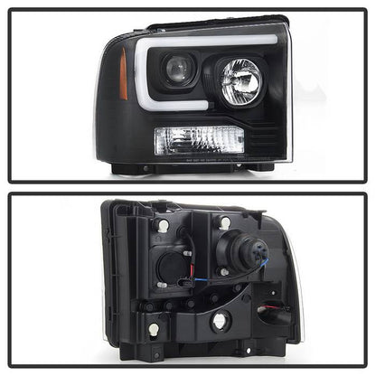 Spyder Ford F350 Super Duty 05-07 LED Bar Headlights Black
