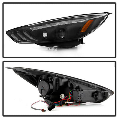 Spyder Ford Focus 2015-18 Projector Headlights Sequential Signal Black