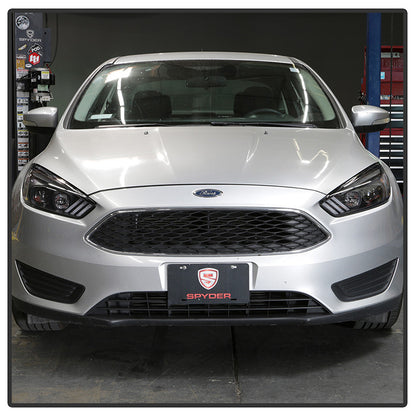 Spyder Ford Focus 15-18 Projector Headlights Sequential Signal Black installed