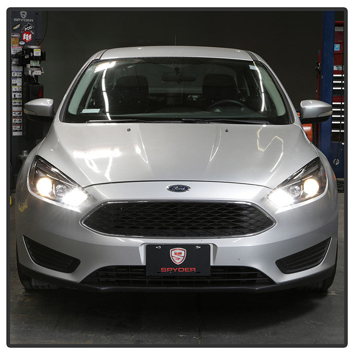 Spyder Ford Focus 15-18 Projector Headlights Sequential Signal installed Black