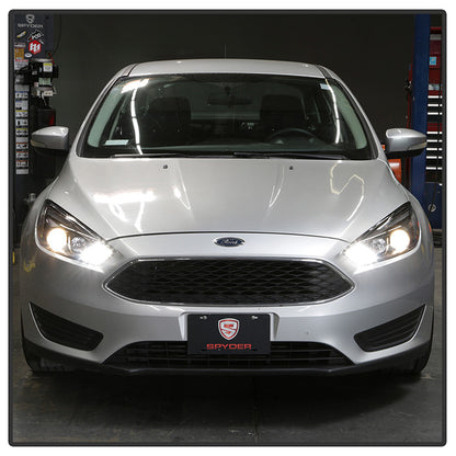 Spyder Ford Focus 15-18 Projector Headlights Sequential Signal installed Black