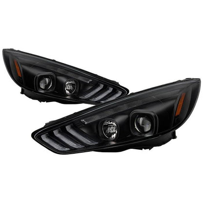 Spyder Ford Focus 15-18 Projector Headlights Sequential Signal Black
