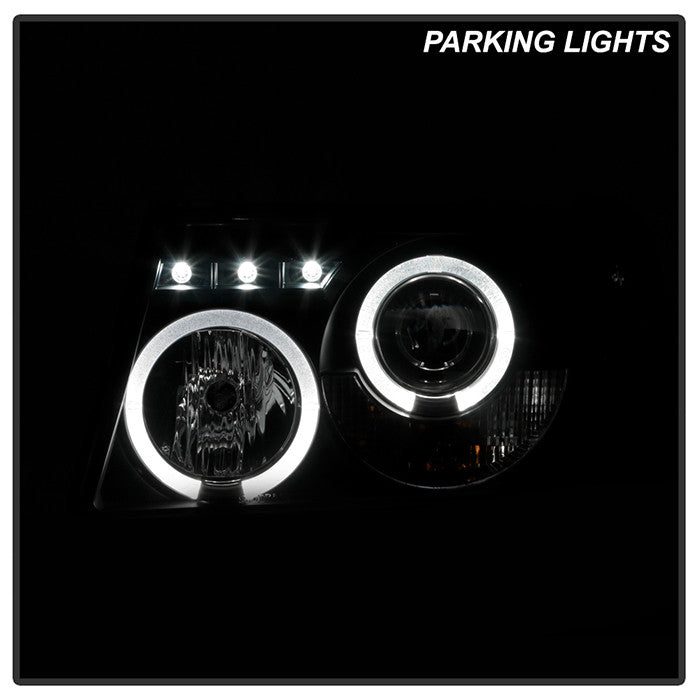 Spyder Ford Ranger 01-11 1PC Projector Headlights LED Halo Black Smoke installed