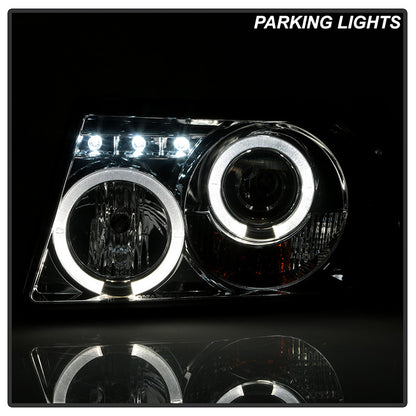 Spyder Ford Ranger 01-11 1PC Projector Headlights LED Halo Smoke installed