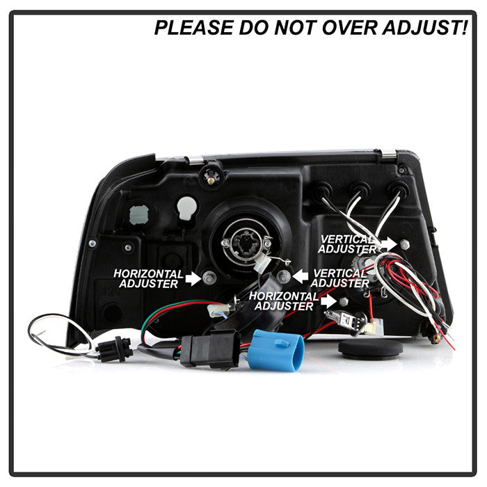 Spyder Ford Ranger 2001-11 1PC Projector Headlights LED Halo Black Smoke