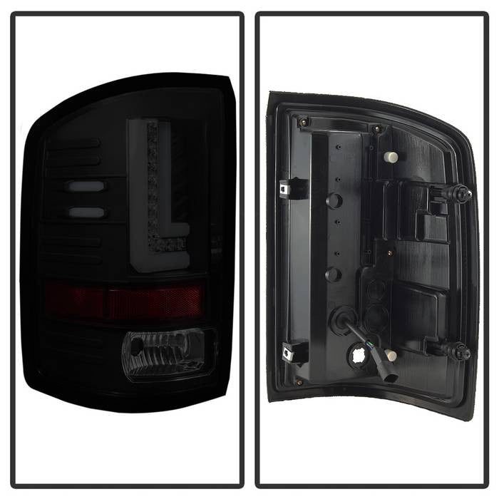 Spyder GMC Sierra 16-18 1500/ 16-2019 2500/3500HD LED bar tail lights black smoke
