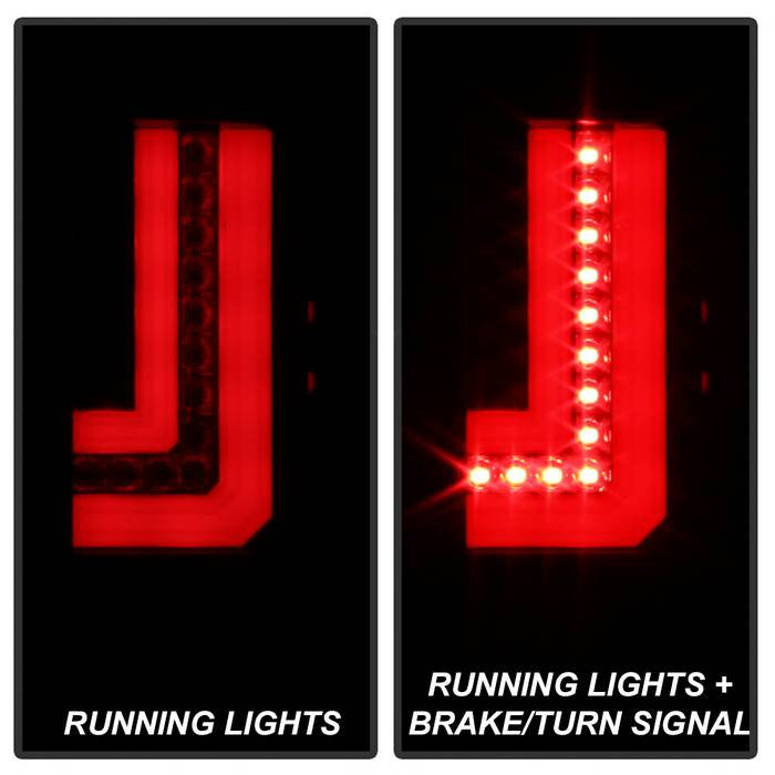 Spyder GMC Sierra 16-18 1500/ 16-19 2500/3500HD LED bar tail lights black smoke installed