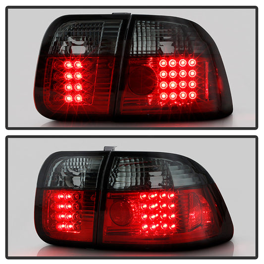 Spyder Honda 96-98 Civic 4DR LED tail lights installed red smoke