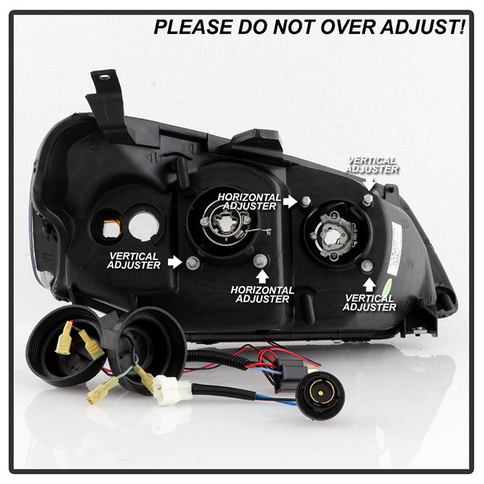 Spyder Honda Civic 01-2003 Projector Headlights LED Halo Amber Reflector Black