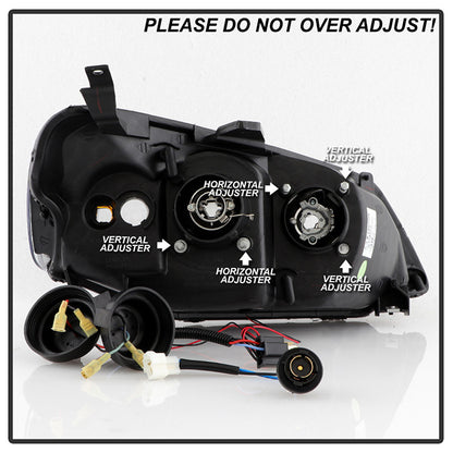 Spyder Honda Civic 01-2003 Projector Headlights LED Halo Amber Reflector Black