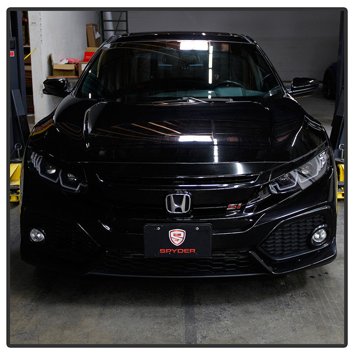 Spyder Honda Civic 16-20 2DR/4DR/Hatchback LED Sequential Turn Signal Projector installed Headlight Black