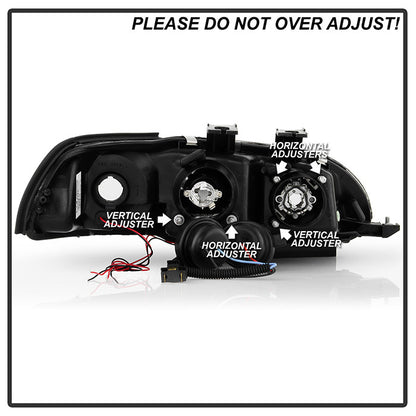Spyder Honda Civic 92-95 coupe 3DR 1PC Projector Headlights LED Halo Black