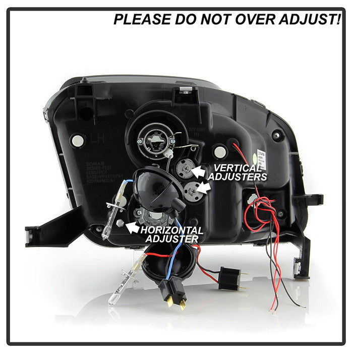 Spyder Honda Prelude 1997-01 Projector Headlights LED Halo Smoke