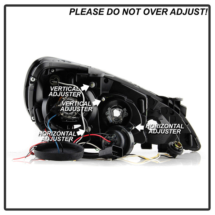 Spyder 10-12 Hyundai Genesis Projector Headlights Halogen Model LED Halo DRL Black