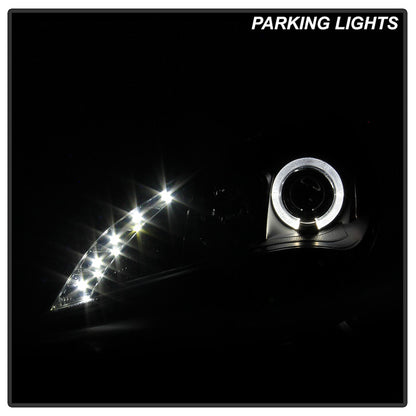 Spyder Hyundai Genesis 10-12 Projector Headlights Halogen Model LED Halo DRL Black installed