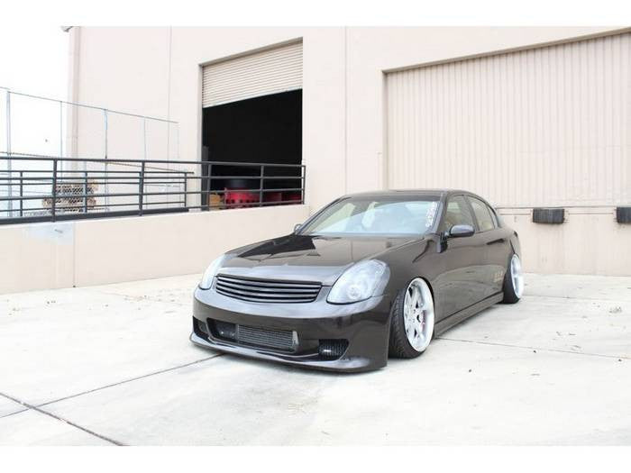 Spyder Infiniti G35 03-04 sedan Projector Headlights Halogen Model LED Halo DRL Black installed