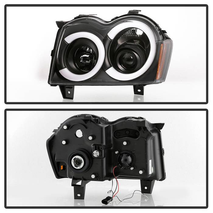 Spyder Jeep Grand Cherokee 05-07 Light Bar Projector Headlights Black