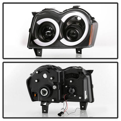 Spyder Jeep Grand Cherokee 05-07 Light Bar Projector Headlights Black