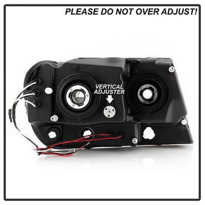 Spyder Jeep Grand Cherokee 99-04 Projector Headlights LED Halo Black Smoke adjust