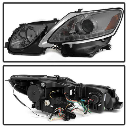 Spyder Lexus GS 300 350 450 460 2006-2011 Projector Headlights Xenon HID Model DRL LED Smoke