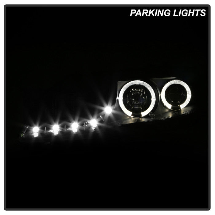 Spyder Mazda 6 03-05 With Fog Lights Projector Headlights LED Halo DRL Black installed