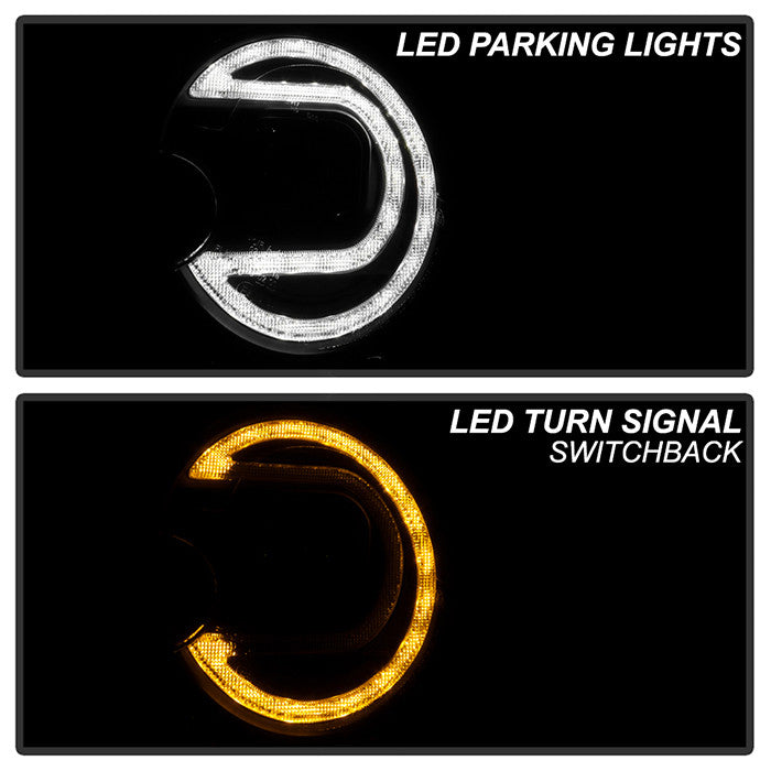 Spyder Mini Cooper 2007-2012 Version 2 Halogen Model Projector Headlights Switch Back DRL black installed