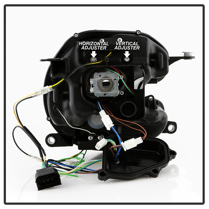 Spyder Mini Cooper 2010-2012 Version 2 Xenon HID Model Projector Headlights Switch Back DRL black