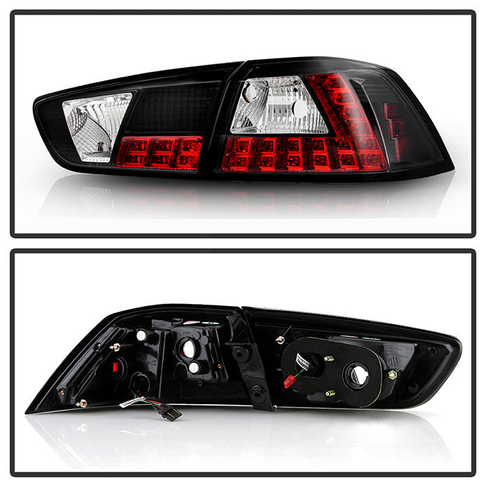 Spyder 08-14 Mitsubishi Lancer EVO X LED Tail Lights Black – SEmotors.com