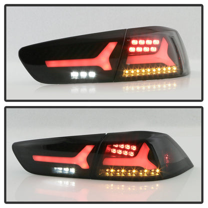 Spyder Mitsubishi 2008-14 Lancer Evo X V2 LED tail lights black smoke