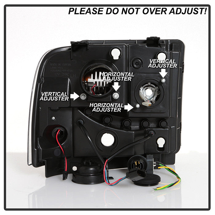 Spyder Platinum 2006 Ford F250 F350 F450 Super Duty projector headlights chrome