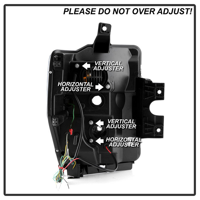 Spyder Platinum Ford F-450 Super Duty LED projector headlights black