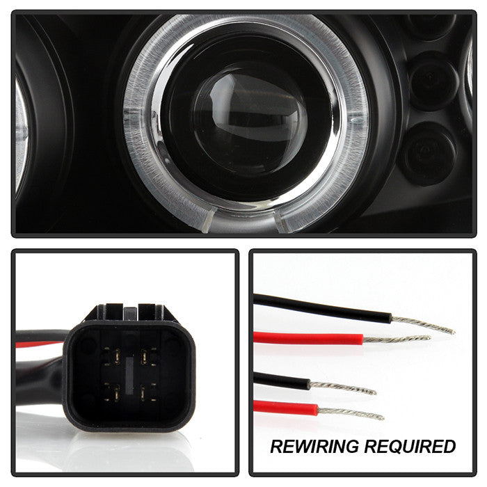 Spyder Pontiac GTO 04-06 Halo Projector Headlights Black wiring