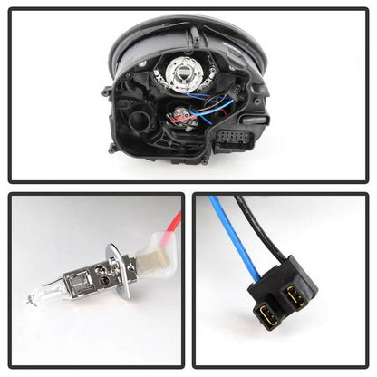 Spyder Porsche 911 997 2005-2009 Projector Headlights Halogen Model DRL LED Black