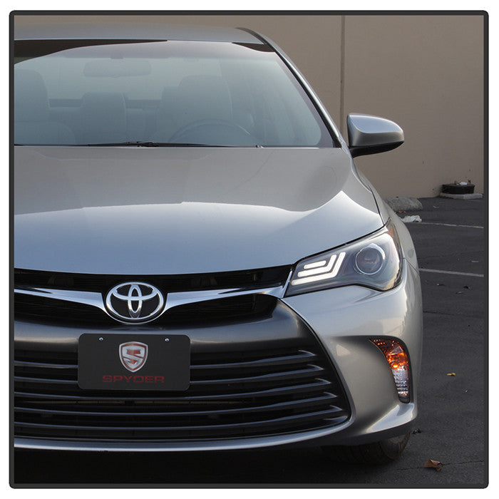 Spyder Toyota Camry 15-17 Projector Headlights installed Black