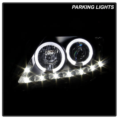 Spyder Toyota Corolla 09-10 Projector Headlights LED Halo DRL Black installed