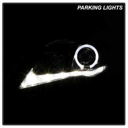 Spyder Toyota Corolla 11-13 Projector Headlights Halogen Model DRL LED Black installed
