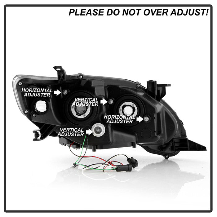 Spyder Toyota Corolla 2011-13 Projector Headlights Halogen Model DRL LED Black