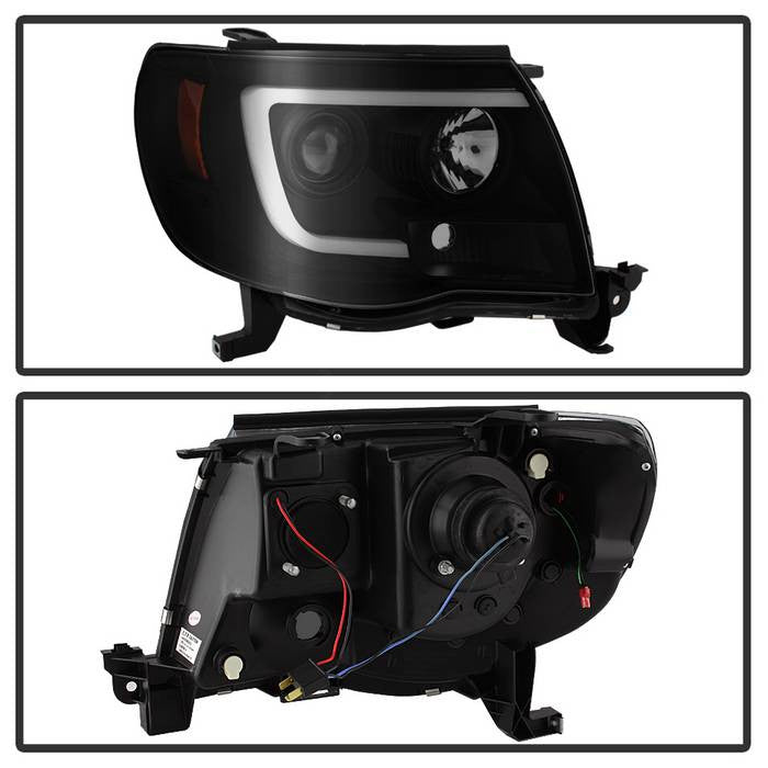 Spyder Toyota Tacoma 05-11 Version 2 Projector Headlights Light Bar DRL Black Smoke