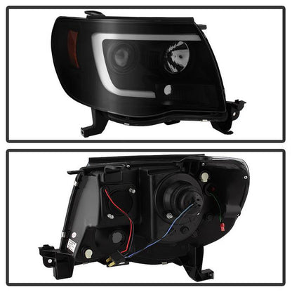Spyder Toyota Tacoma 05-11 Version 2 Projector Headlights Light Bar DRL Black Smoke